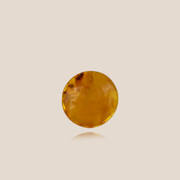 Gintarinis žiedas auksuotas sidabras 925 "Apelsinas"