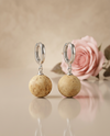 Amber earrings, silver 925 "Pumpkins"