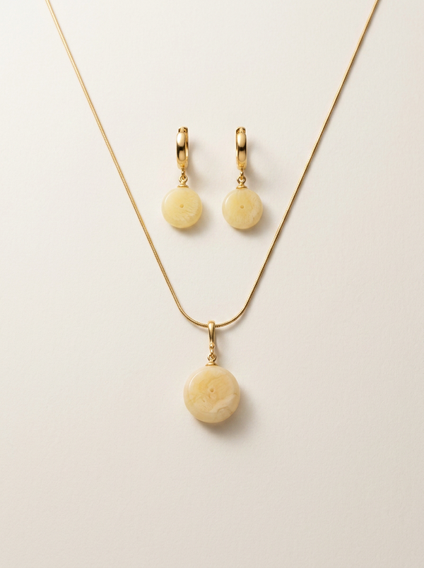 Amber set, silver 925 "Jupiter's charm"