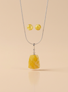 Shiny amber set, silver 925 "Royal cross"