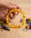 Matte amber bracelet "Black boulders"