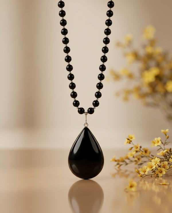 Amber necklace 51cm, gold-plated silver 925 "Bellum dandelion"
