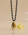 Amber necklace 51cm, gold-plated silver 925 "Bellum dandelion"