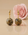 Amber earrings, gold-plated silver 925 "Cosmos Goddess"