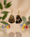 Amber earrings, gold-plated silver 925 "Poem"