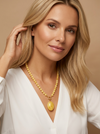 Amber necklace 51cm, gold-plated silver 925 "Bellum dandelion"