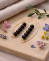 Amber earrings, gold-plated silver 925 "Landscape"