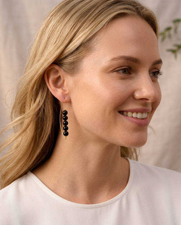 Amber earrings, gold-plated silver 925 "Landscape"