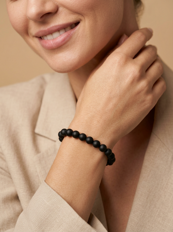 Juoda gintaro apyrankė  7mm "Juoda"