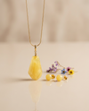 Shiny amber set, silver 925 "Poem"