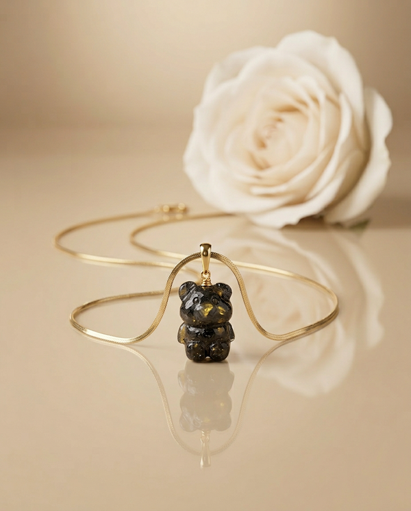 Gintaro pakabukas, auksuotas sidabras 925 "Maža pradžia"