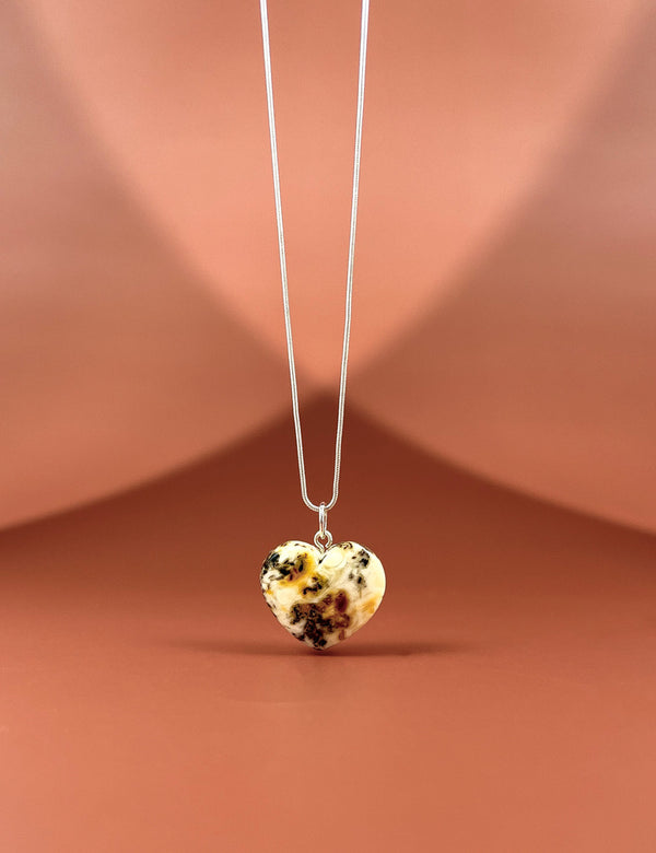 Gintaro širdis, sidabras 925 "Širdies šiluma"