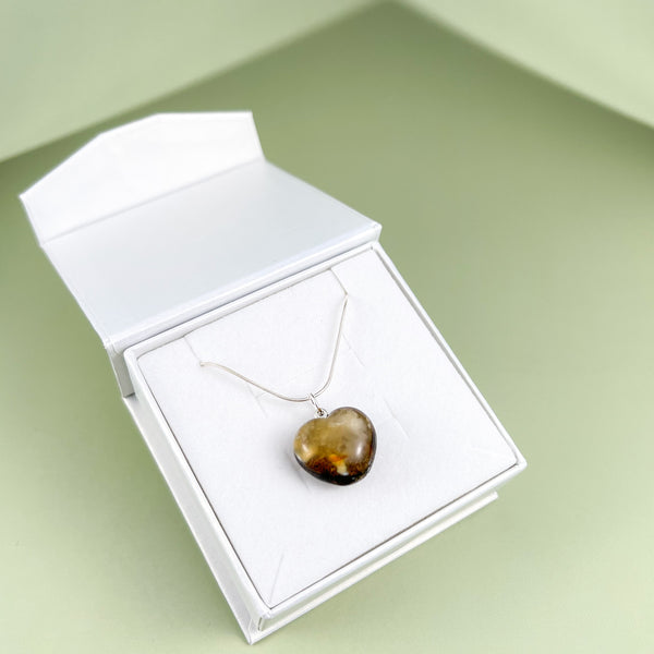 Amber pendant, silver 925 "Ray of Love"