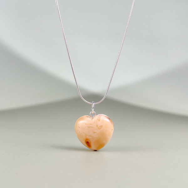 Amber pendant, gold-plated silver 925 "Love talisman"