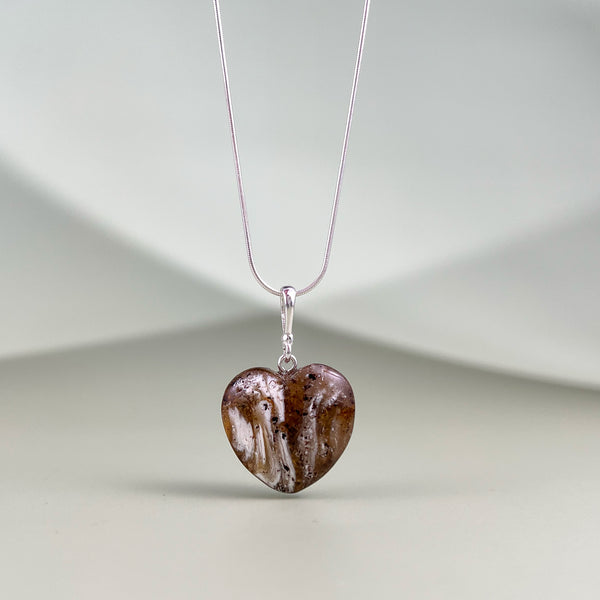 Amber heart, silver 925 "Full of love"