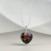 Amber heart, silver 925 "Big heart"