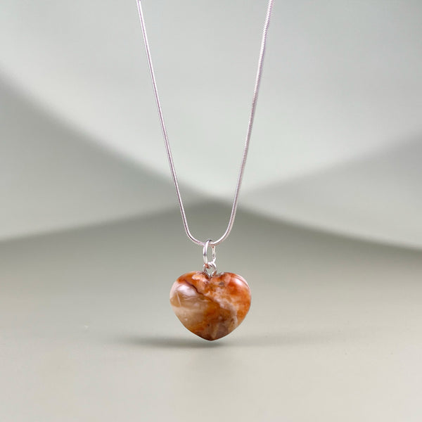 Amber heart, gold-plated silver 925 "Heart"