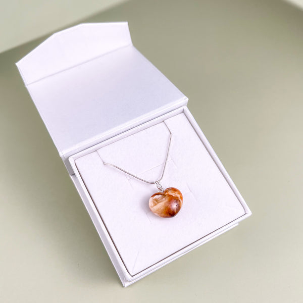 Amber heart, gold-plated silver 925 "Heart"