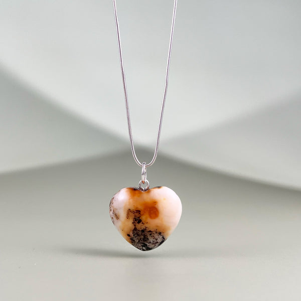 Amber heart, gold-plated silver 925 "Feeling"