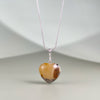 Amber heart, gold-plated silver 925 "Colored love"