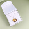 Amber heart, gold-plated silver 925 "Colored love"