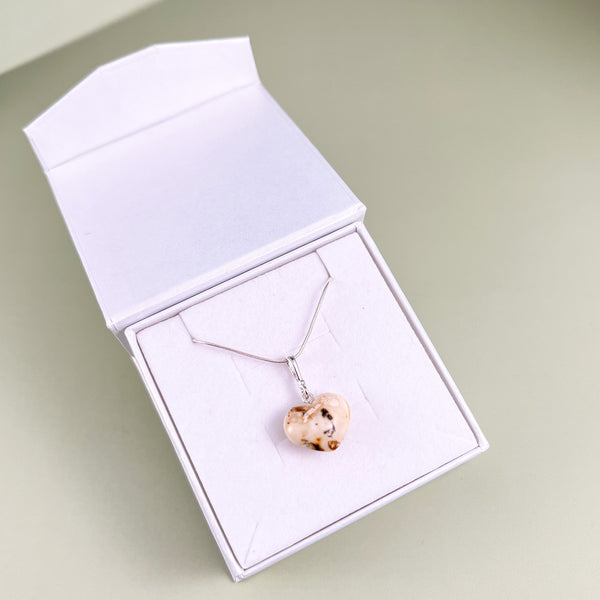 Amber heart, gold-plated silver 925 "Mylima"