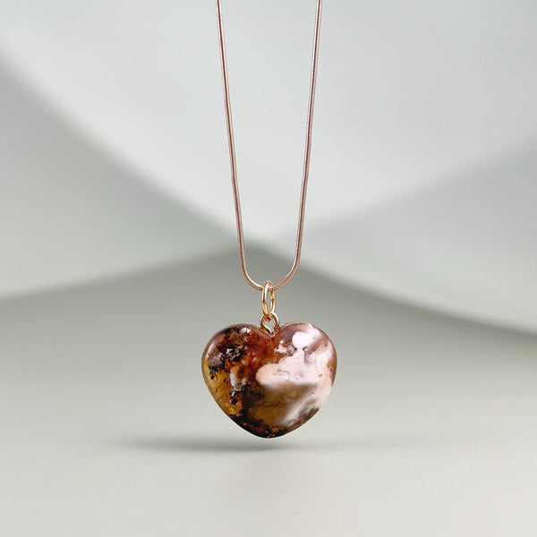 Gintaro širdis, auksuotas sidabras 925 "Laimės širdis"