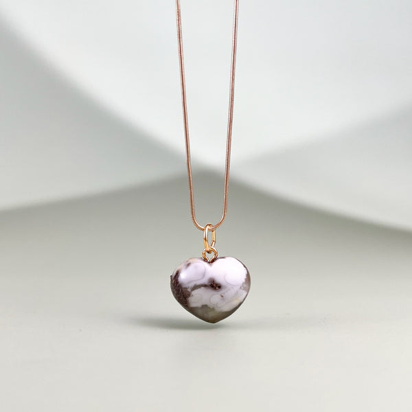 Gintaro širdis, auksuotas sidabras 925 "Baltas pavydas"