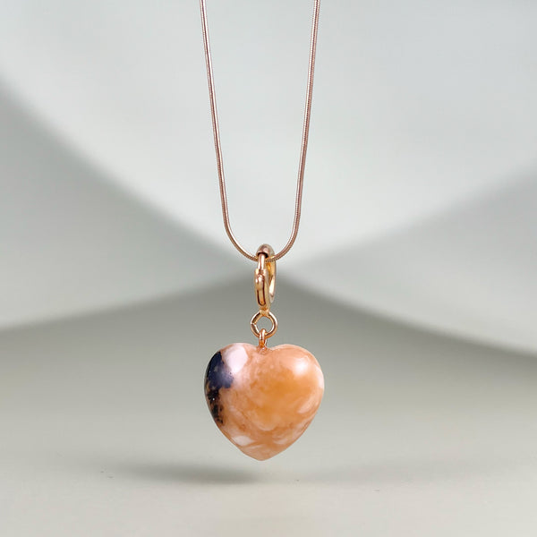 Gintaro širdis, auksuotas sidabras 925 "Pažadas"