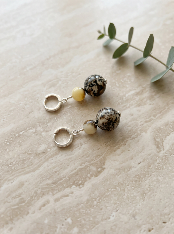 Gintaro auskarai, sidabras 925 "Merlyn"