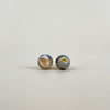 Neblizgaus gintaro auskarai vinukai 10mm skersmens, auksuotas sidabras 925 "Visata"