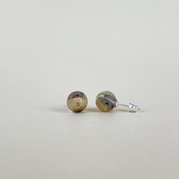 Neblizgaus gintaro auskarai vinukai 10mm skersmens,  sidabras 925 "Visata"