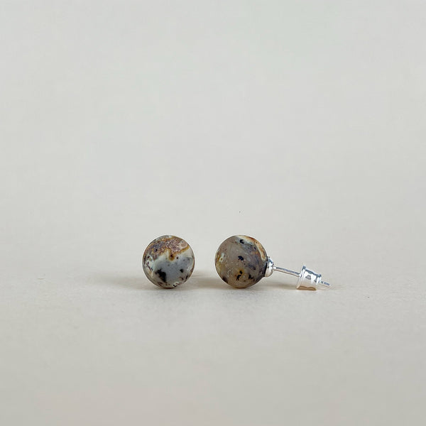 Neblizgaus gintaro auskarai vinukai 10mm skersmens,  sidabras 925 "Visata"