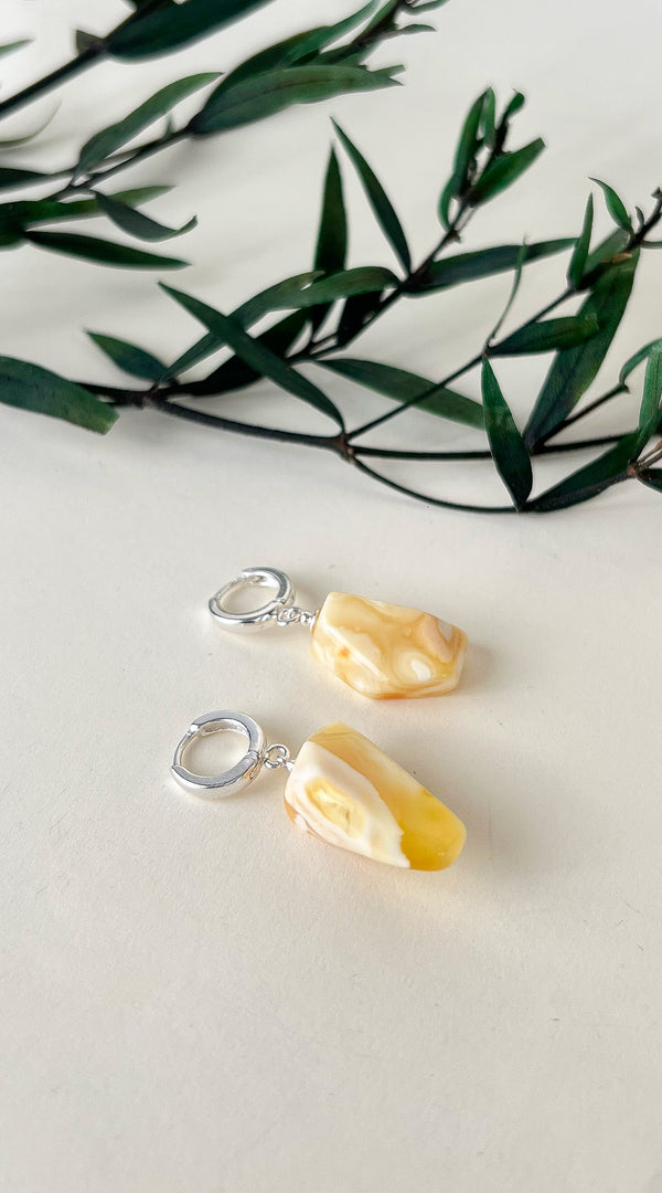 Gintariniai auskarai, sidabras 925 "Magija"