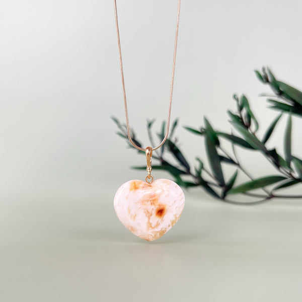 Gintaro širdis, auksuotas sidabras 925 "Mylimukė"