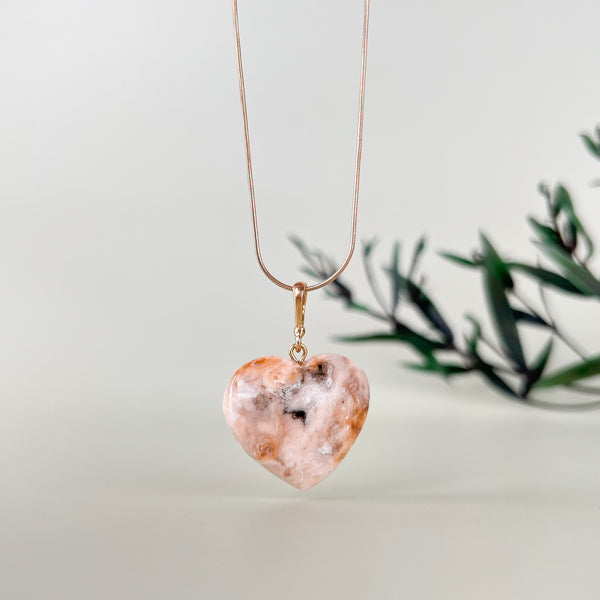 Gintaro širdis, auksuotas sidabras 925 "Aš tavo"