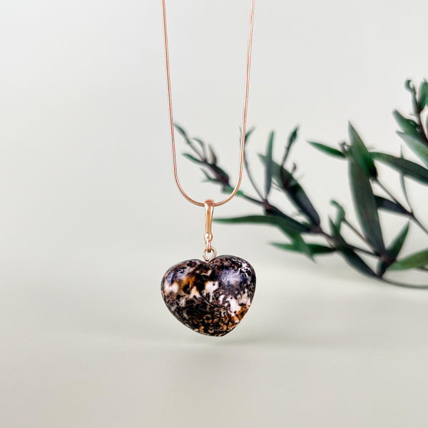 Gintaro širdis, auksuotas sidabras 925 "Šypsena"