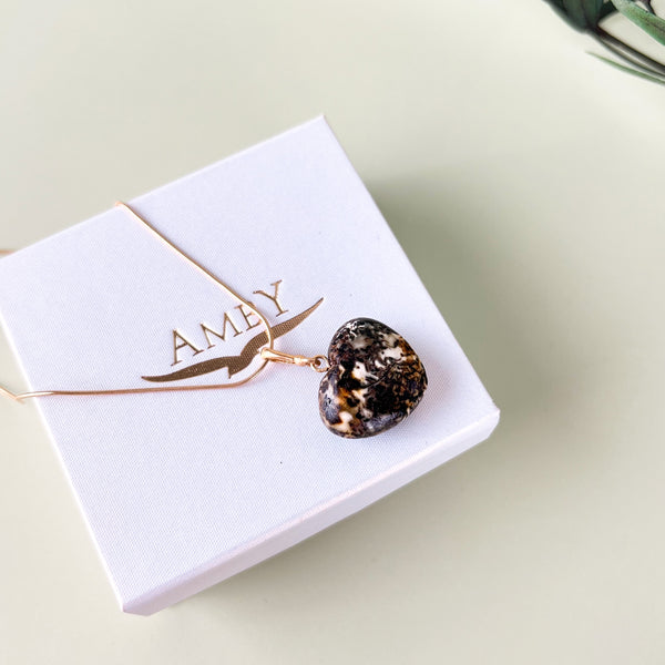 Gintaro širdis, auksuotas sidabras 925 "Šypsena"