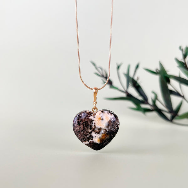 Gintaro širdis, auksuotas sidabras 925 "Jausmas"