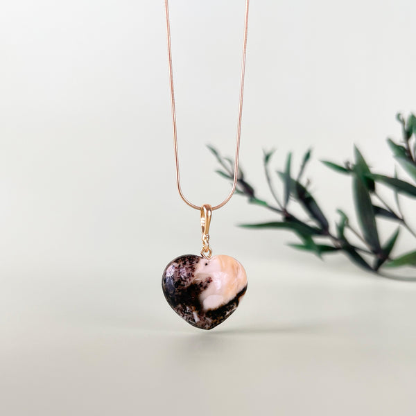 Gintaro širdis, auksuotas sidabras 925 "Puselė"