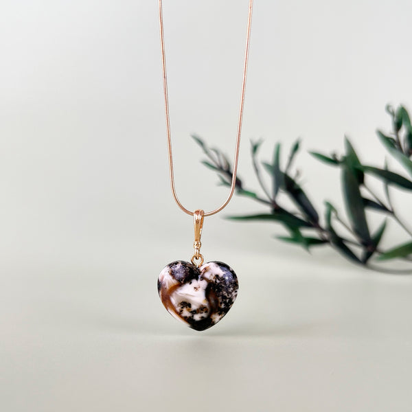 Gintaro širdis, auksuotas sidabras 925 "Ieva"