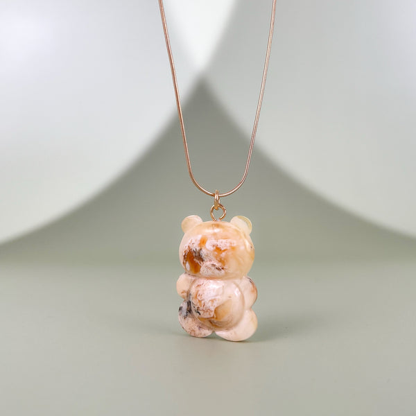 Gintaro pakabukas, auksuotas sidabras 925 "Baltas debesis"