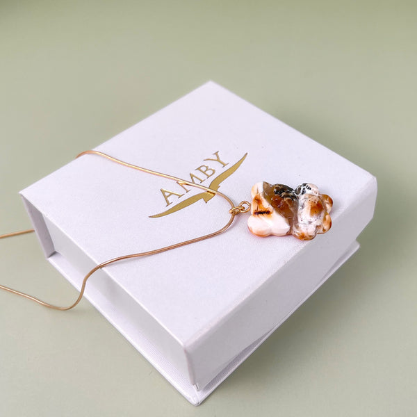 Gintaro pakabukas, auksuotas sidabras 925 "Jaukumo nešėjas"