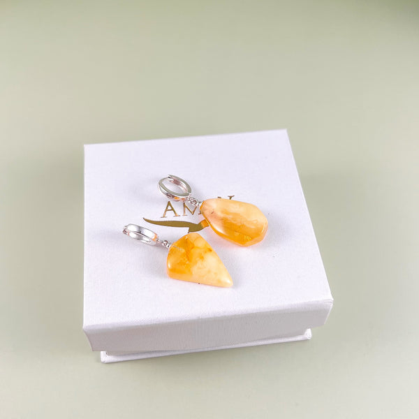 Gintariniai auskarai, sidabras 925 "Dejavu"