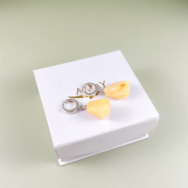 Gintariniai auskarai, sidabras 925 "Krisliukai"