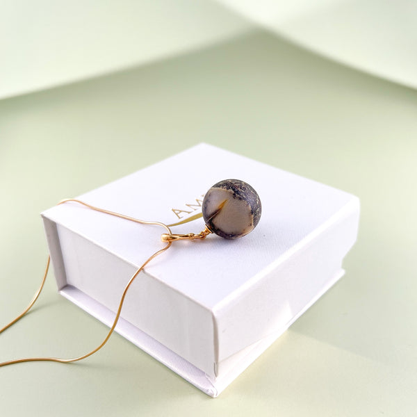 Gintarinis pakabukas, auksuotas sidabras 925 "Orbita"