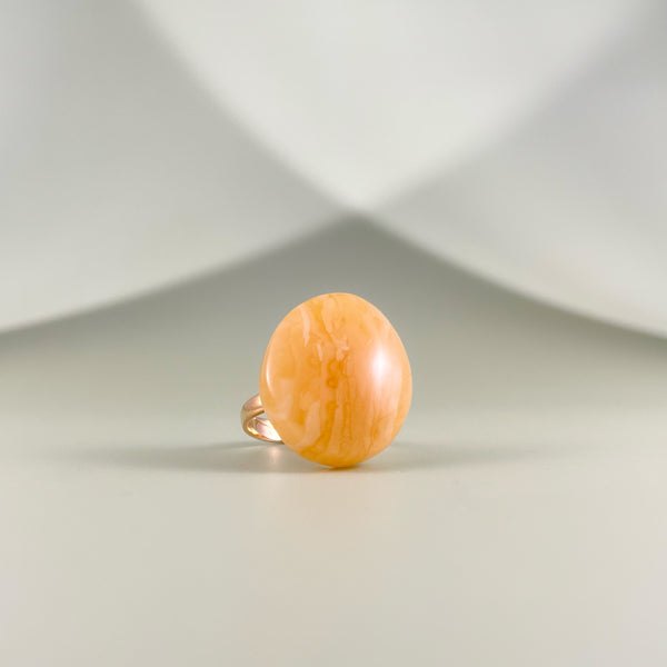 Gintaro žiedas, auksuotas sidabras 925 "Sun"