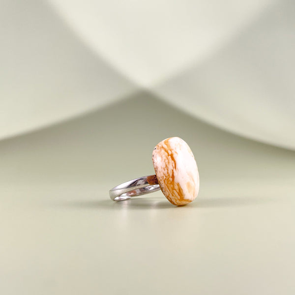 Gintaro žiedas, sidabras 925 "Pūga"