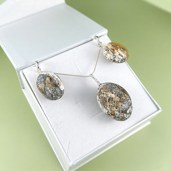 Gintaro rinkinys, sidabras 925 "Sapnas"