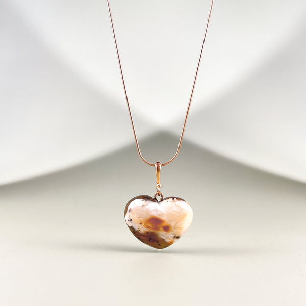 Gintaro širdis, auksuotas sidabras 925 "Aš tavo"